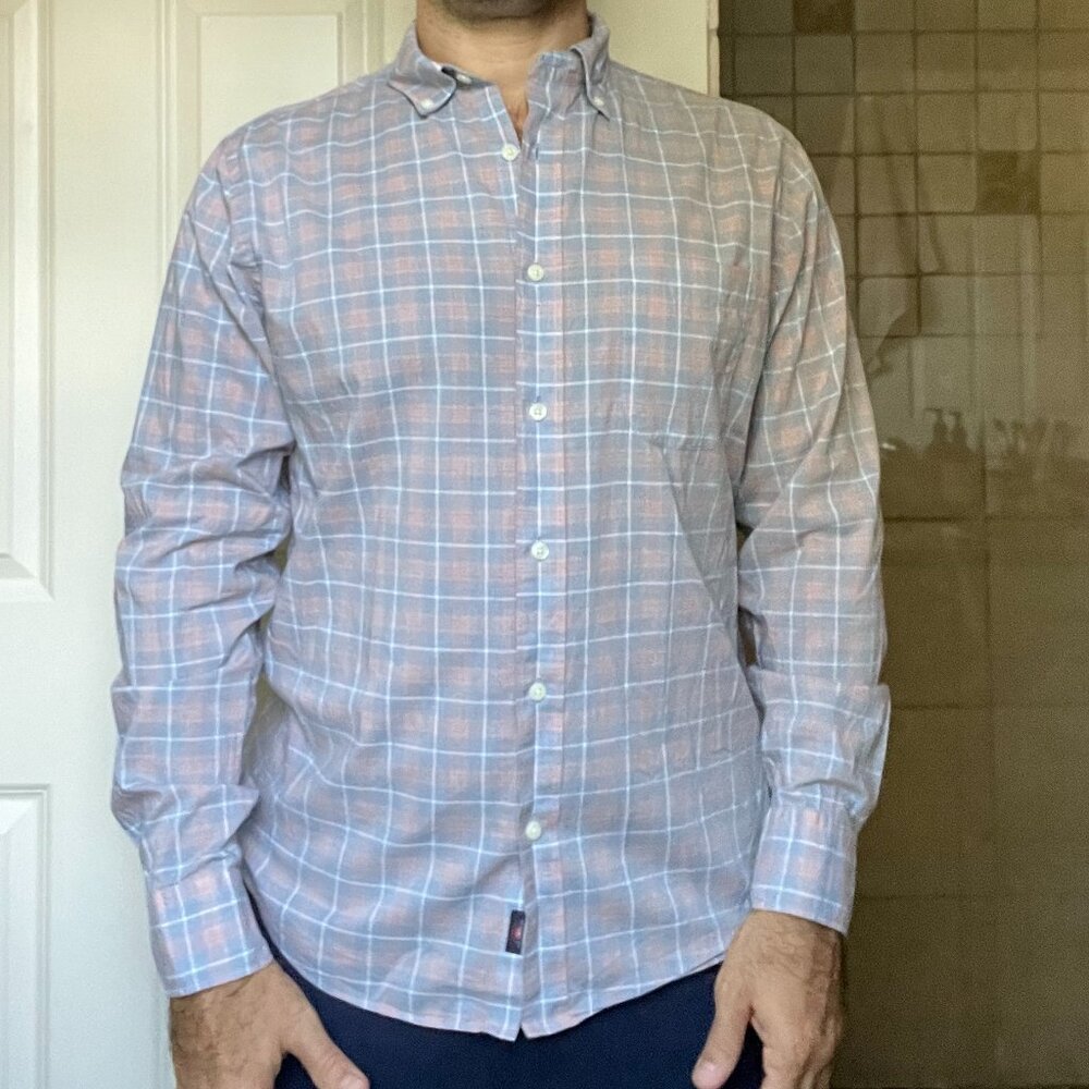 Faherty Everyday Button-Down Shirt - Dusty Coral Plaid - M